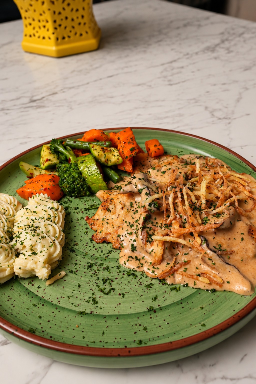 Creamy chicken dish at Pulse Restaurant